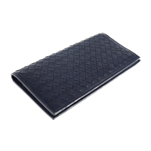 2021073002271 4 Bottega Veneta Intrecciato Long Wallet Leather Navy