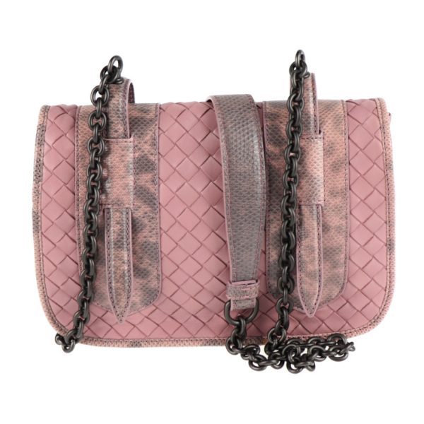 2021073002273 3 Bottega Veneta Intrecciato Shoulder Bag Leather Lizard Pink