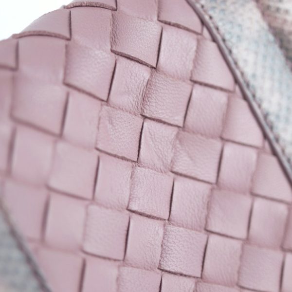 2021073002273 6 Bottega Veneta Intrecciato Shoulder Bag Leather Lizard Pink