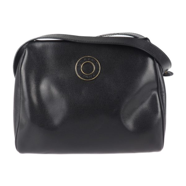 2021103002279 1 Celine Leather Shoulder Bag Black Circle Logo