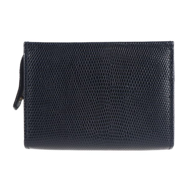 2021103002331 3 Salvatore Ferragamo Vara Lizard Embossed Leather Pouch Dark Navy