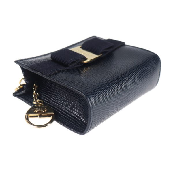 2021103002331 5 Salvatore Ferragamo Vara Lizard Embossed Leather Pouch Dark Navy