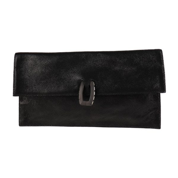 2022073007327 1 Loewe Leather Clutch Bag Wood Black