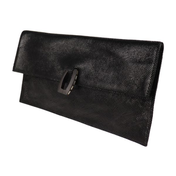 2022073007327 2 Loewe Leather Clutch Bag Wood Black