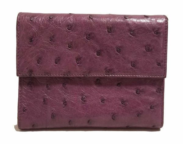 20220824 185024 Prada Trifold Wallet Ostrich Leather Purple