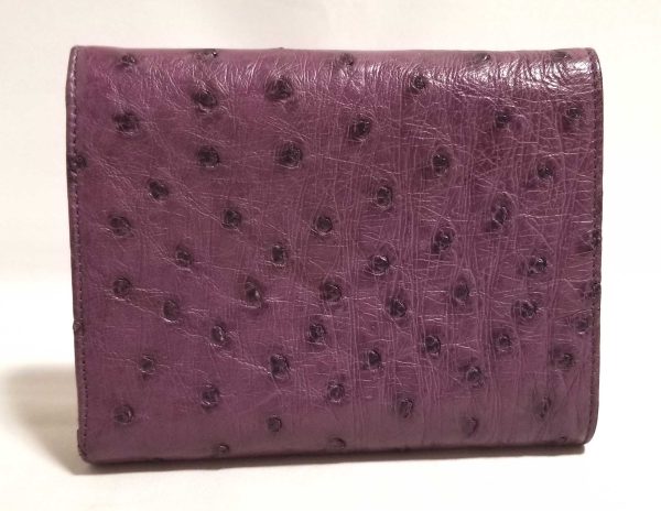 20220824 185034 Prada Trifold Wallet Ostrich Leather Purple