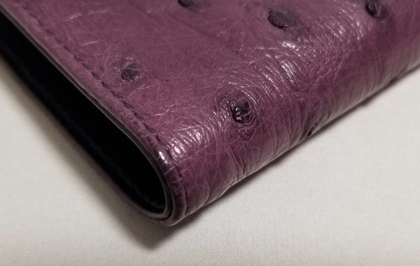 20220824 185046 Prada Trifold Wallet Ostrich Leather Purple