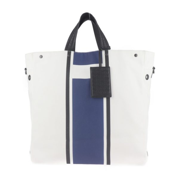 2022103007355 1 Bottega Veneta Tote Bag Canvas Off White Blue