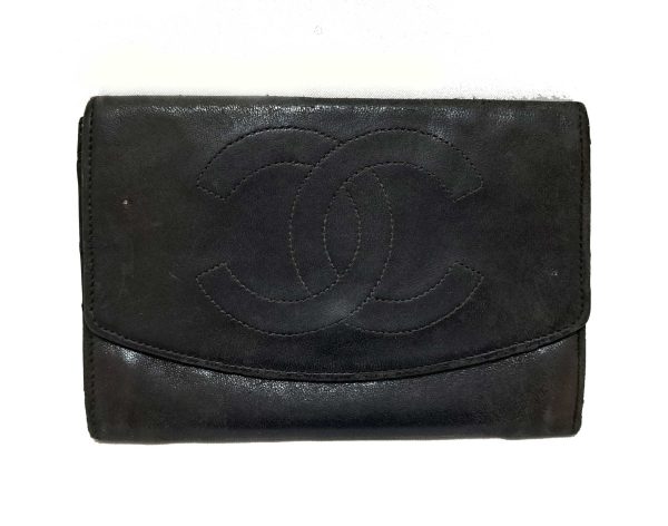 20230111 132208 Chanel Bifold Wallet Lambskin Leather Black