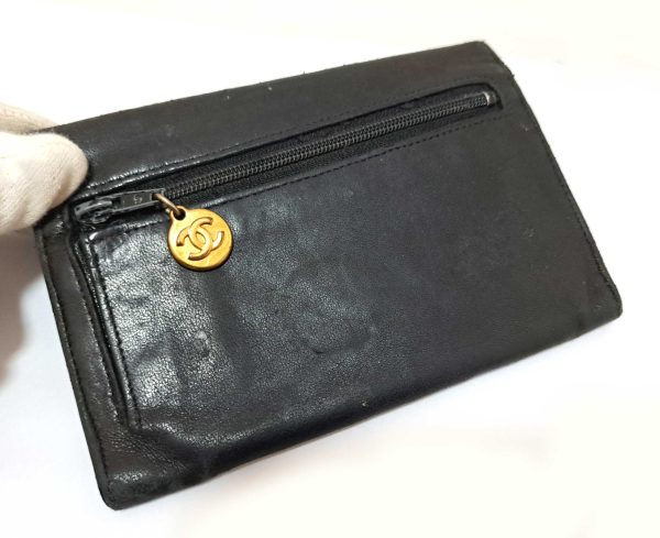 20230111 132221 Chanel Bifold Wallet Lambskin Leather Black