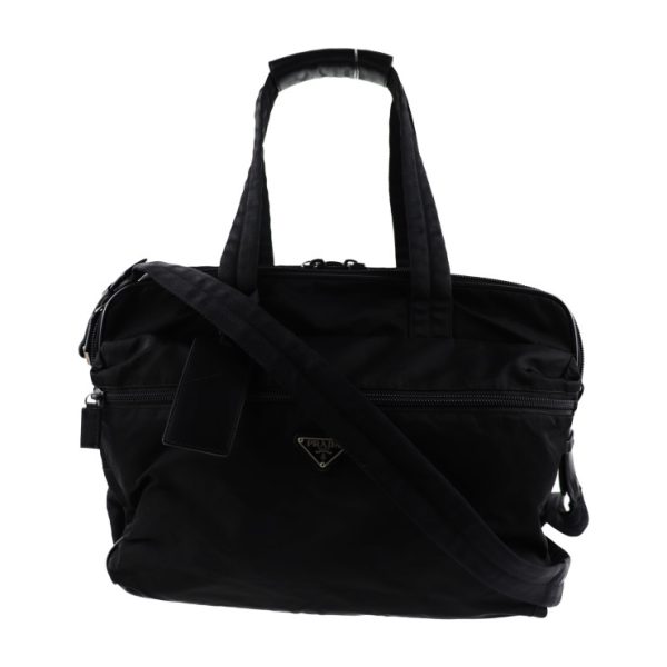 2023063002327 1 Prada Nylon Boston Bag Black