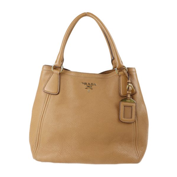 2023123002442 1 Prada Leather Tote Bag Light Brown