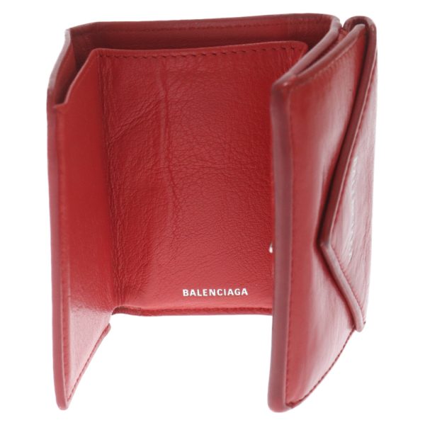 2023k160009 4 Balenciaga Paper Mini Wallet Leather Red