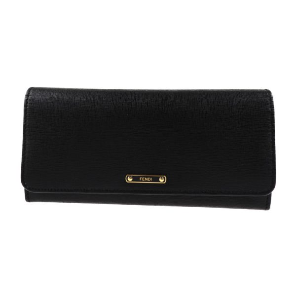 2024033002186 1 Fendi Bifold Wallet Leather Black Long Wallet