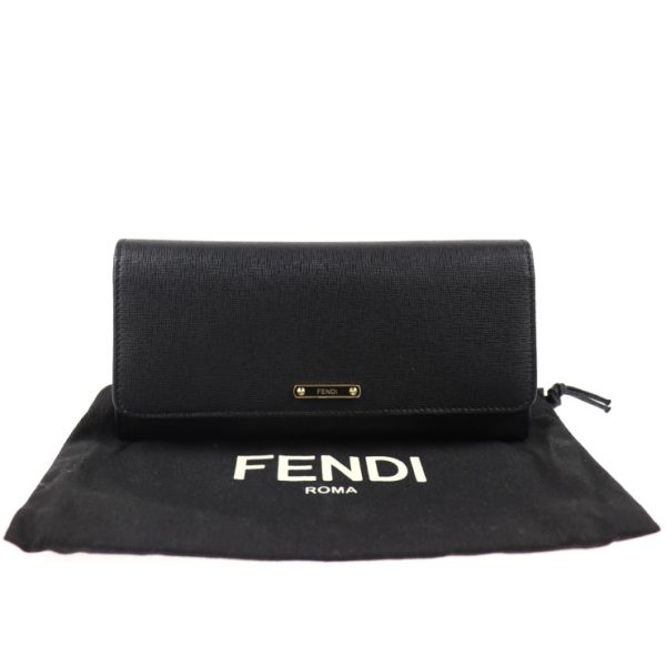 2024033002186 8 Fendi Bifold Wallet Leather Black Long Wallet