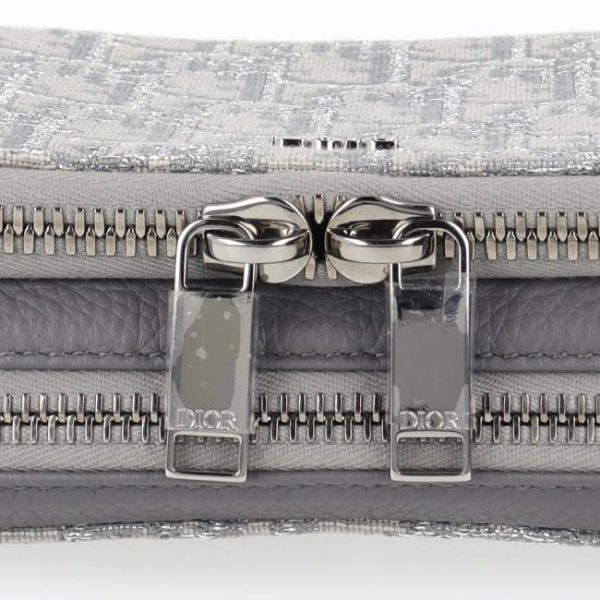 20240607160951 10 Christian Dior Oblique Jacquard Trotter Canvas Strap Pouch Gray