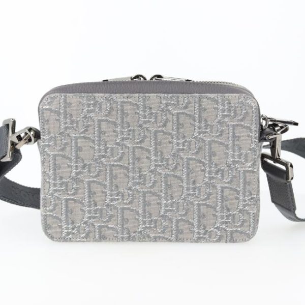 20240607160951 2 Christian Dior Oblique Jacquard Trotter Canvas Strap Pouch Gray