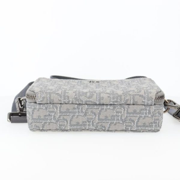 20240607160951 5 Christian Dior Oblique Jacquard Trotter Canvas Strap Pouch Gray