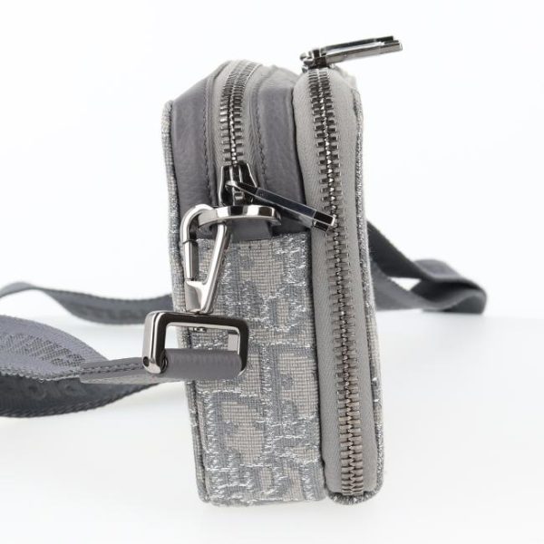 20240607160951 6 Christian Dior Oblique Jacquard Trotter Canvas Strap Pouch Gray