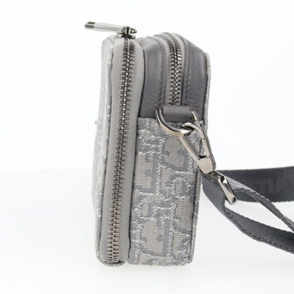 20240607160951 7 Christian Dior Oblique Jacquard Trotter Canvas Strap Pouch Gray