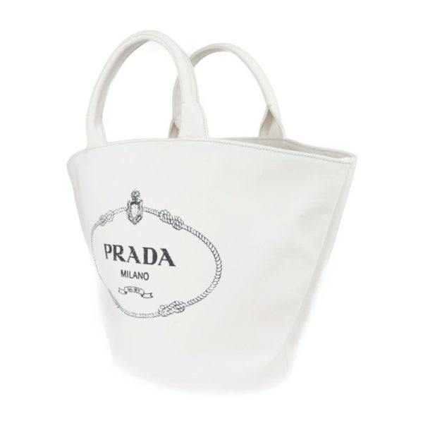 2024123007542 2 Prada Canvas Canapa Handbag White