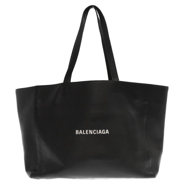 2024f100044 1 BALENCIAGA Everyday East West Tote Bag Leather Black