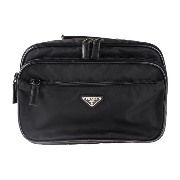 2025083002269 1 Prada Nylon Leather Travel Bag Black