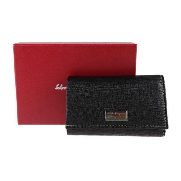 2025083002272 9 Salvatore Ferragamo Leather Key Case Black