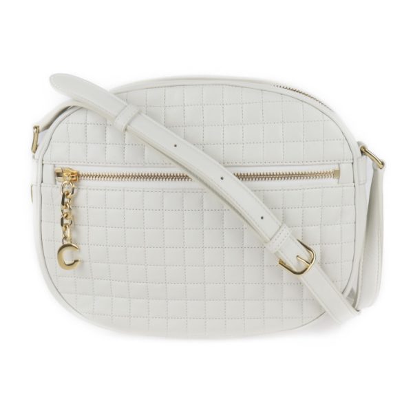 2025113002482 1 Celine C Charm Medium Leather Shoulder Bag White