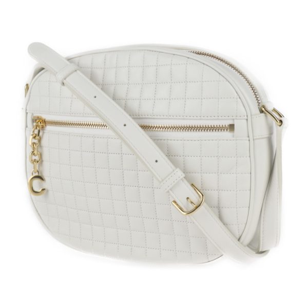 2025113002482 2 Celine C Charm Medium Leather Shoulder Bag White