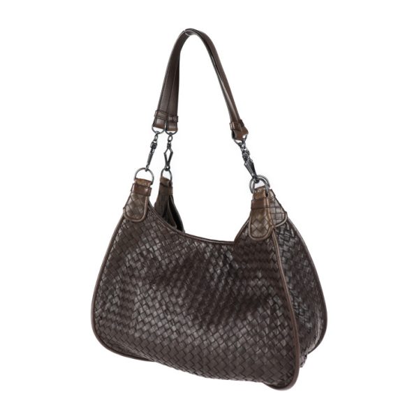 2025113002483 2 Bottega Veneta Intrecciato Shoulder Bag Calf Brown