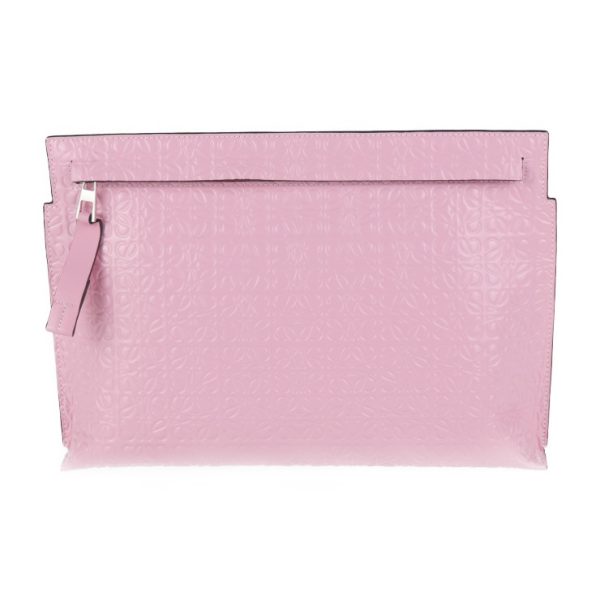 2025113002489 1 Loewe T Pouch Repeat Anagram Leather Clutch Bag Pink