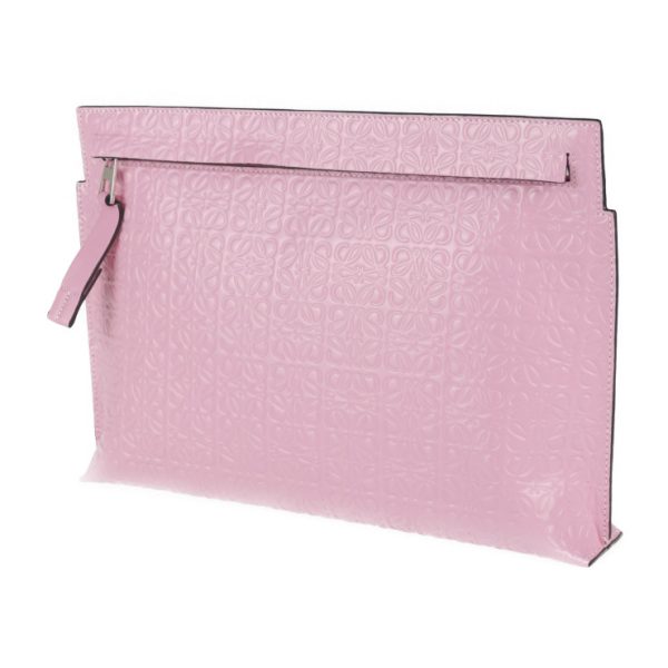 2025113002489 2 Loewe T Pouch Repeat Anagram Leather Clutch Bag Pink