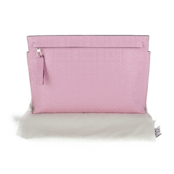 2025113002489 9 Loewe T Pouch Repeat Anagram Leather Clutch Bag Pink