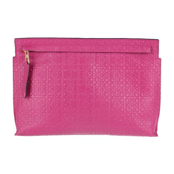 2025113002491 1 Loewe T Pouch Repeat Anagram Leather Clutch Bag Pink