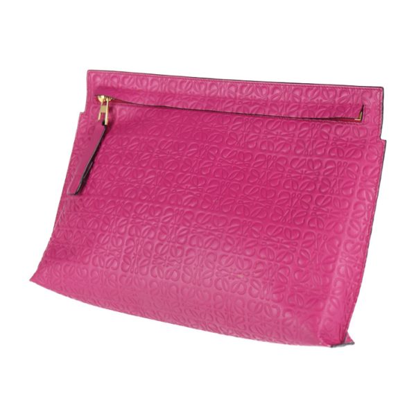 2025113002491 2 Loewe T Pouch Repeat Anagram Leather Clutch Bag Pink