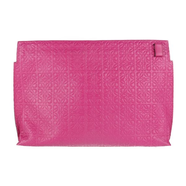 2025113002491 3 Loewe T Pouch Repeat Anagram Leather Clutch Bag Pink