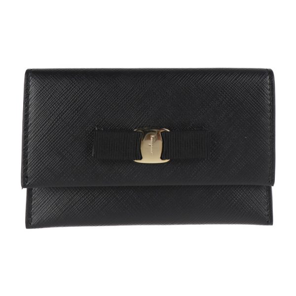 2025113002526 1 Salvatore Ferragamo Vara Leather Card Case Black