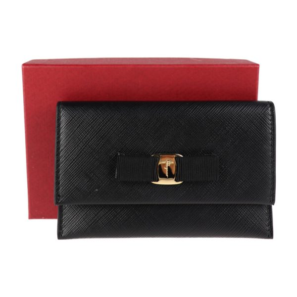 2025113002526 7 Salvatore Ferragamo Vara Leather Card Case Black