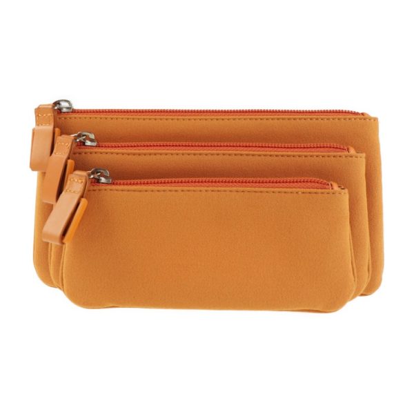 2026083007336 1 Salvatore Ferragamo Vara Canvas Cosmetic Pouch Orange