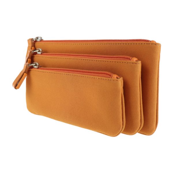 2026083007336 2 Salvatore Ferragamo Vara Canvas Cosmetic Pouch Orange