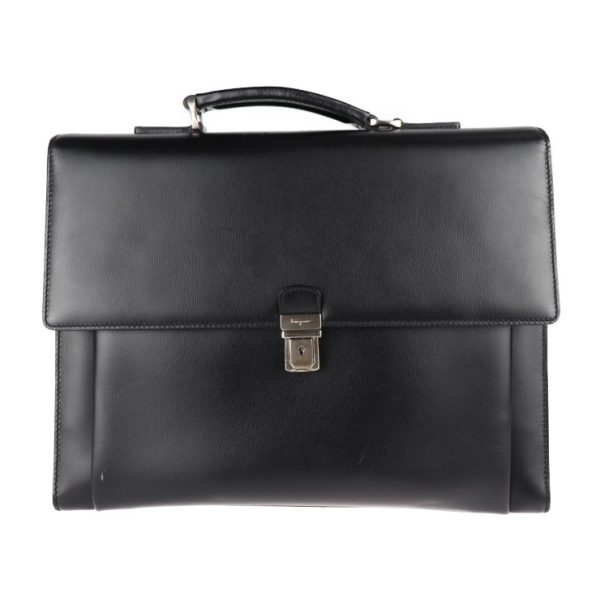 2026113007563 1 Salvatore Ferragamo Leather Briefcase Black