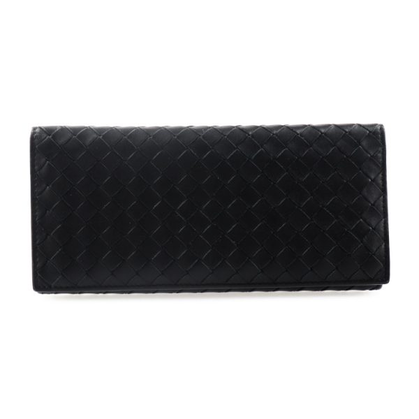 2027053007320 1 Bottega Veneta Intrecciato Long Wallet Leather Black