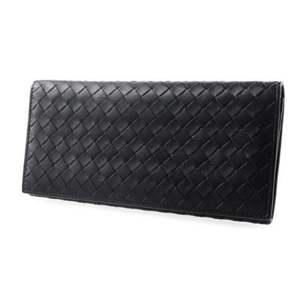 2027053007320 2 Bottega Veneta Intrecciato Long Wallet Leather Black