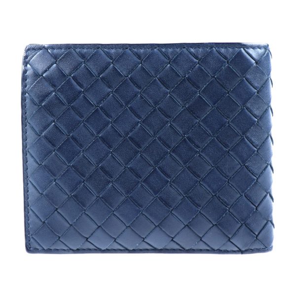 2028013002256 3 Bottega Veneta Intrecciato Bifold Wallet Leather Navy