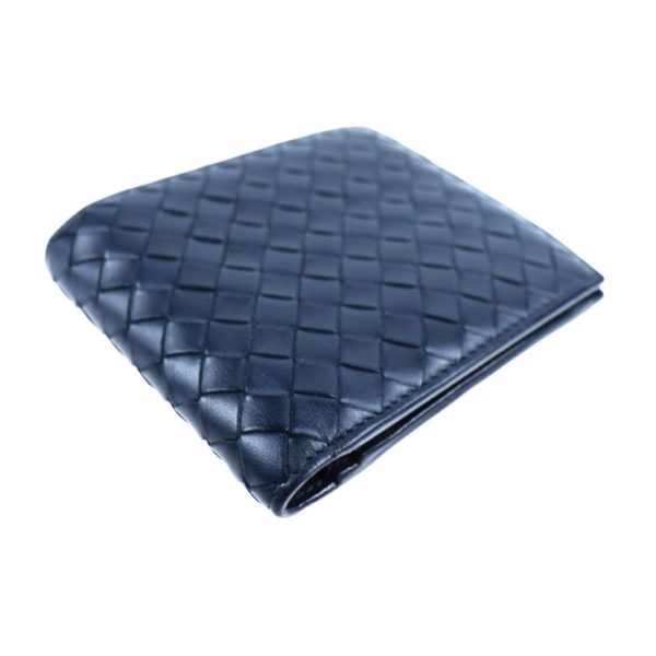 2028013002256 6 Bottega Veneta Intrecciato Bifold Wallet Leather Navy