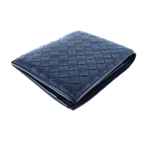 2028013002256 7 Bottega Veneta Intrecciato Bifold Wallet Leather Navy