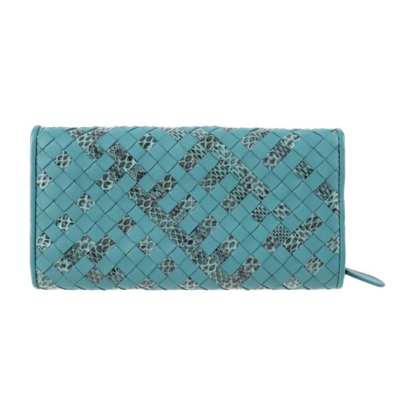 2028043002361 3 Bottega Veneta Intrecciato Ayers Wallet Leather Python Green