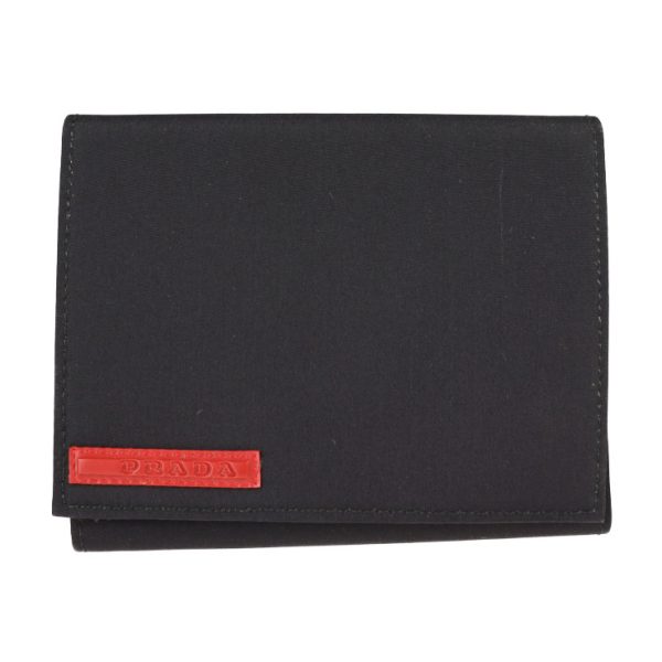 2028121001046 1 Prada Nylon Trifold Wallet Nero