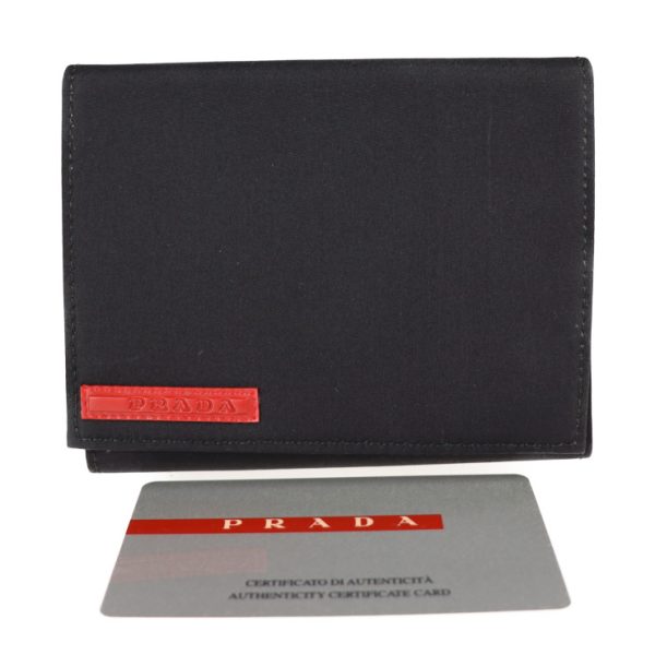 2028121001046 9 Prada Nylon Trifold Wallet Nero